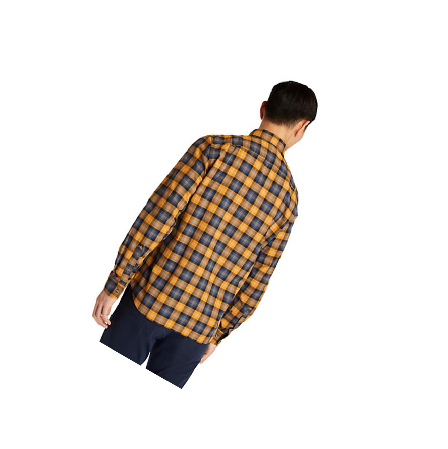 Men's Timberland Eastham River Tartan Shirts Yellow | HFS-480367