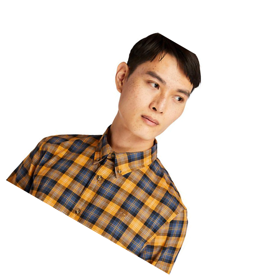 Men's Timberland Eastham River Tartan Shirts Yellow | HFS-480367