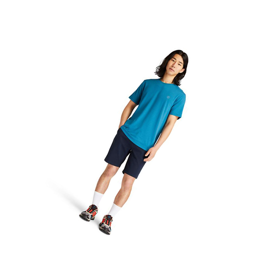 Men's Timberland Eco-Ready Merino T Shirts Teal | EMV-816935