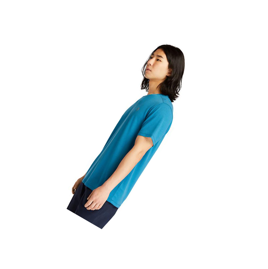 Men's Timberland Eco-Ready Merino T Shirts Teal | EMV-816935