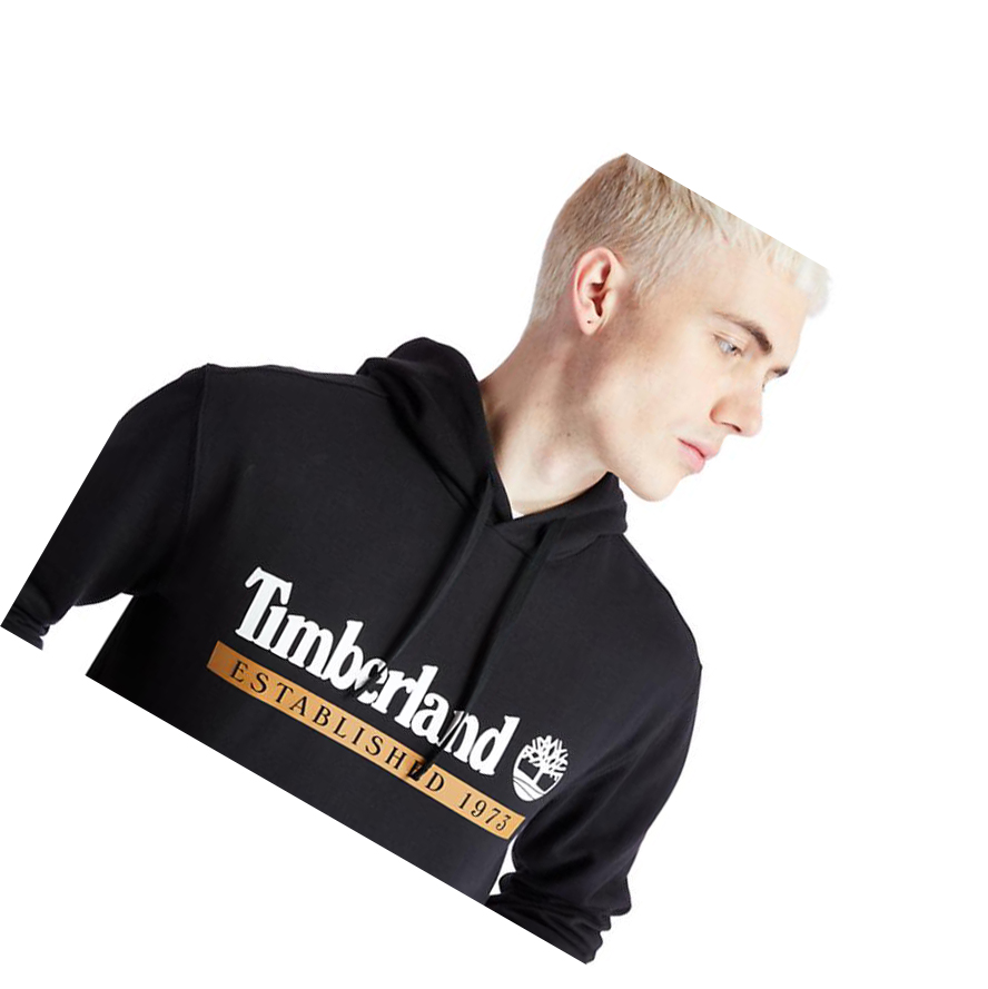 Men's Timberland Established 1973 Hoodie Black | HTO-614795