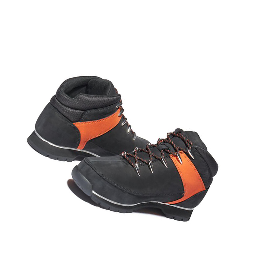 Men's Timberland Euro Sprint Hiker Hiking Boots Black Orange | PVD-653704