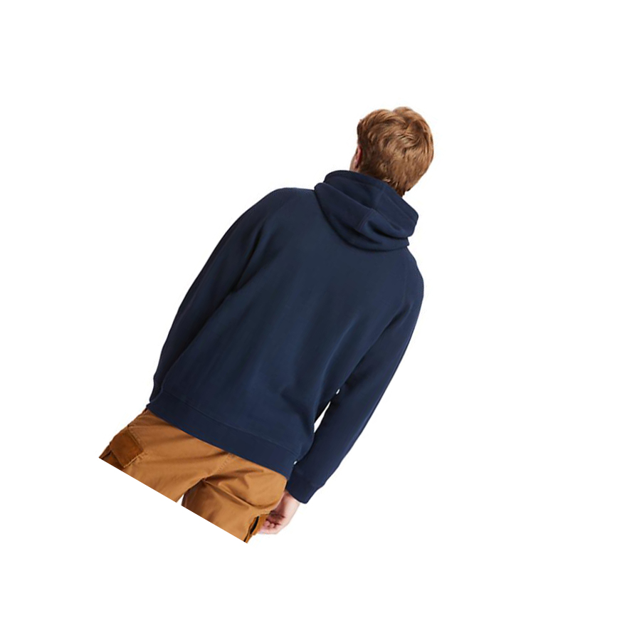 Men's Timberland Exeter River Zip Hoodie Navy | GLR-307264