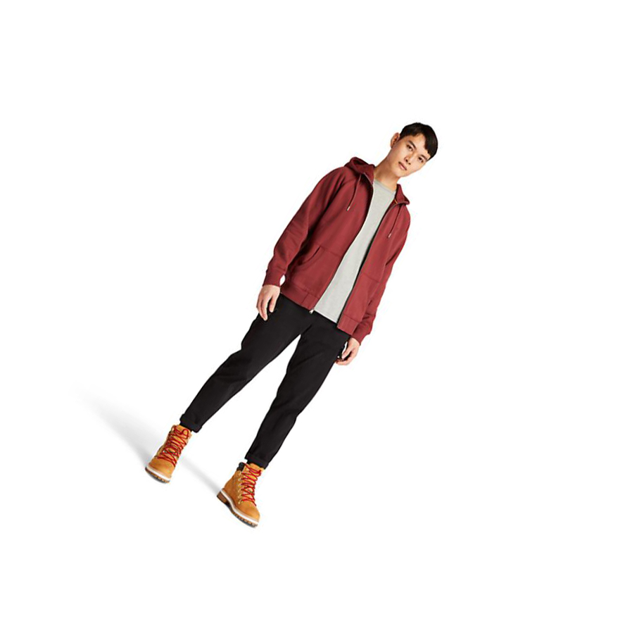 Men's Timberland Exeter River Zip Hoodie Red | JWX-614258