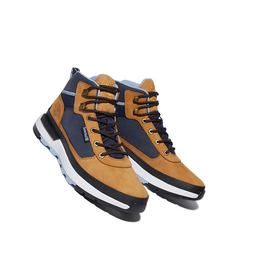 Men's Timberland Field Trekker Chukka Winter Boots Yellow Blue | RSH-204178