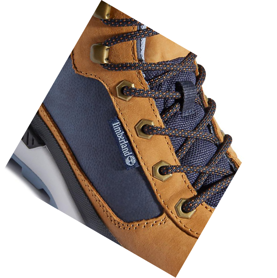 Men's Timberland Field Trekker Chukka Winter Boots Yellow Blue | RSH-204178