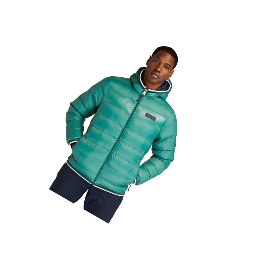 Men\'s Timberland Garfield Hooded Puffer Jackets Green | VWE-706452