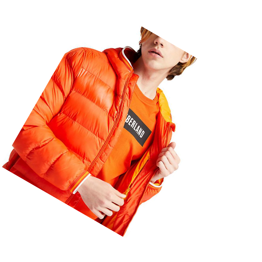 Men's Timberland Garfield Hooded Puffer Jackets Orange | YXJ-250963