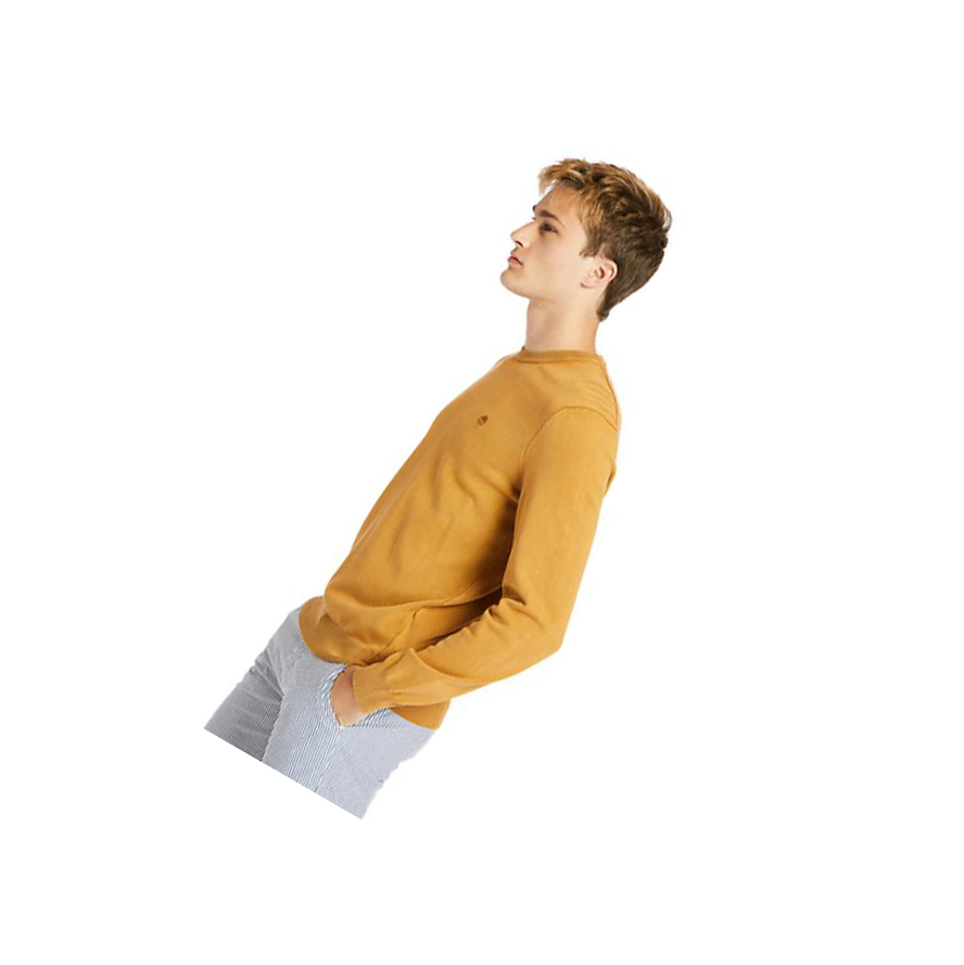 Men's Timberland Garment-Dyed Sweater Yellow | PYW-832451