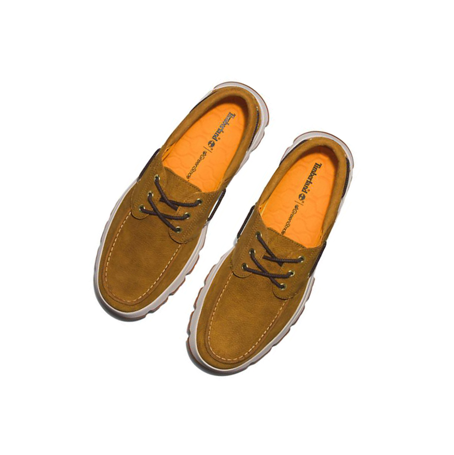 Men's Timberland GreenStride™ TBL® Originals EK+ Moc-toe Boat Shoes Brown | BUM-420786