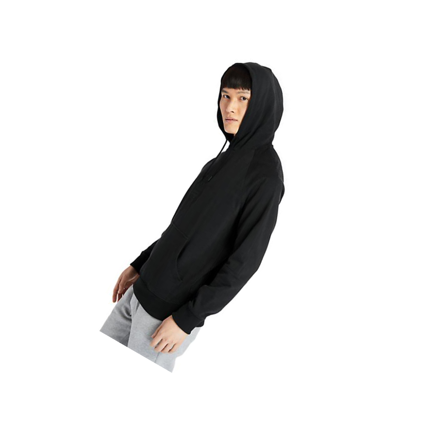 Men's Timberland Heavyweight Logo Hoodie Black | CLV-274839