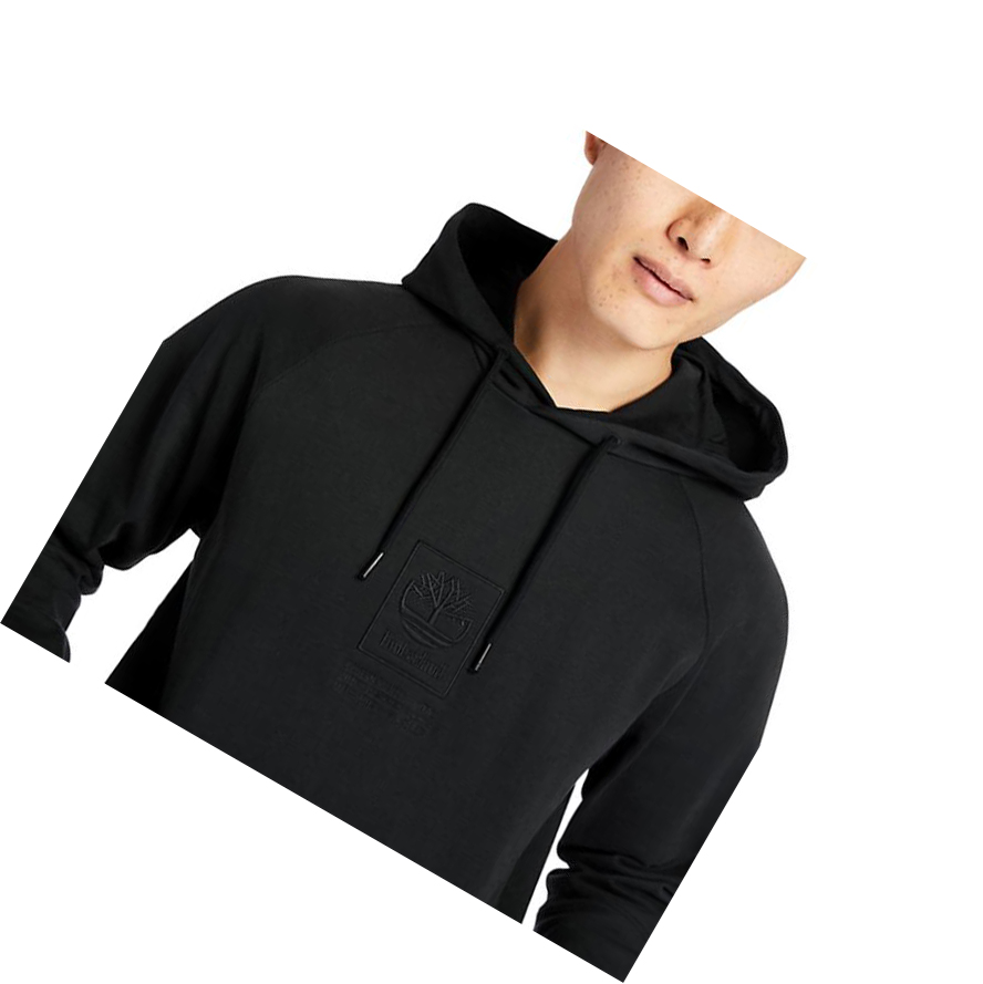 Men's Timberland Heavyweight Logo Hoodie Black | CLV-274839