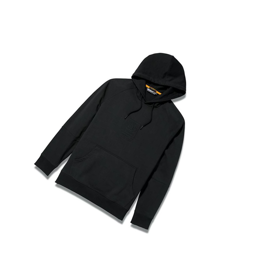 Men's Timberland Heavyweight Logo Hoodie Black | CLV-274839