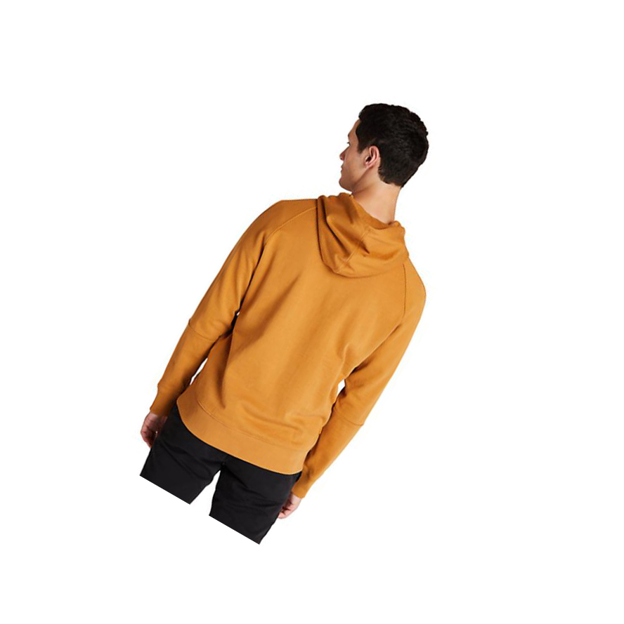 Men's Timberland Heavyweight Logo Hoodie Yellow | HIU-649712