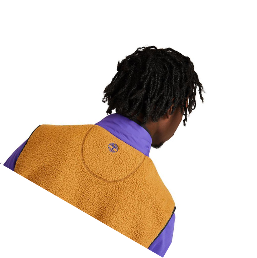 Men's Timberland High-Pile Fleece Gilet Vest Yellow | WCI-864129