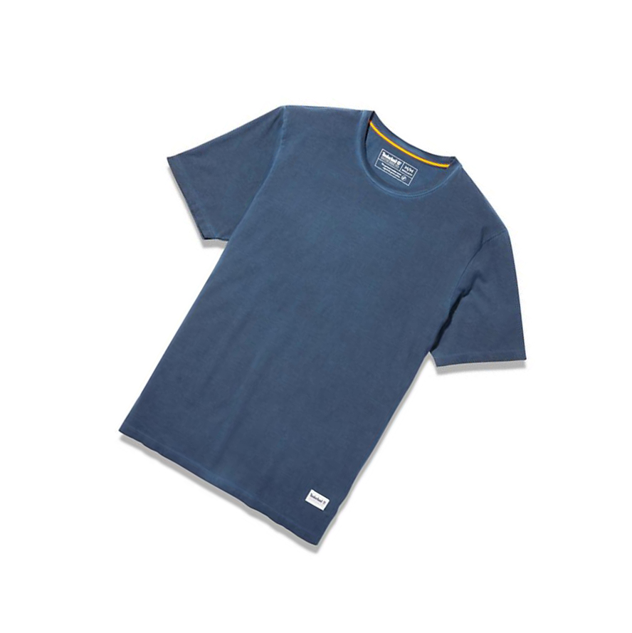 Men's Timberland Lamprey River T Shirts Blue | IYN-012375