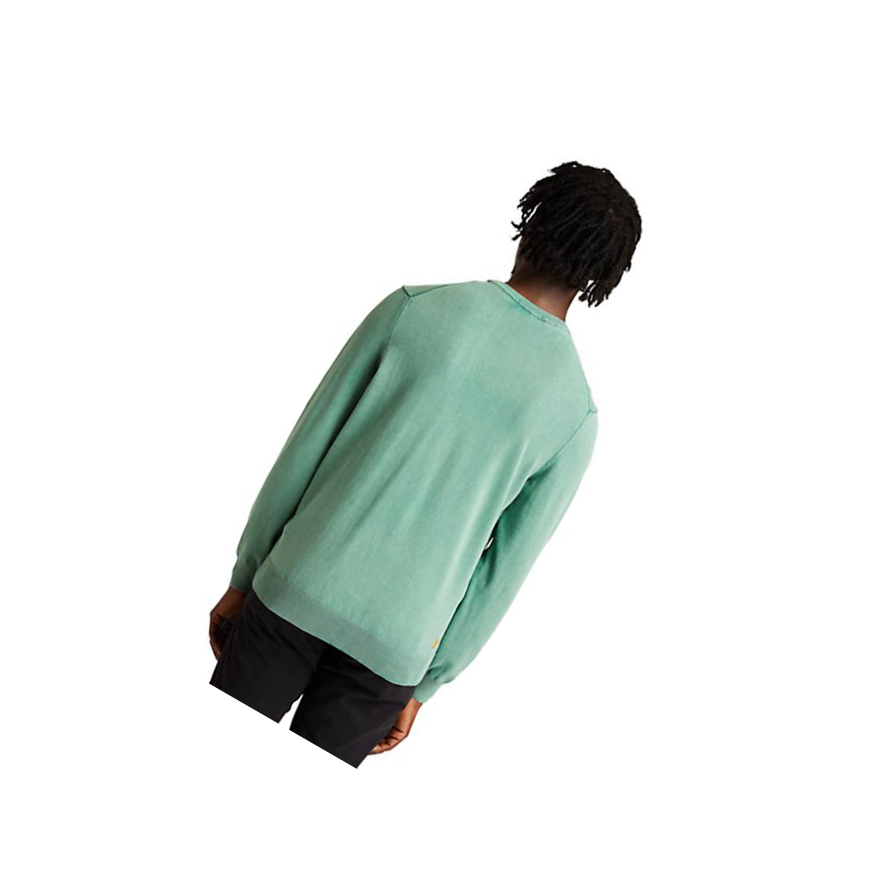 Men's Timberland Lightweight Washed Jumper Sweater Green | SVE-103924