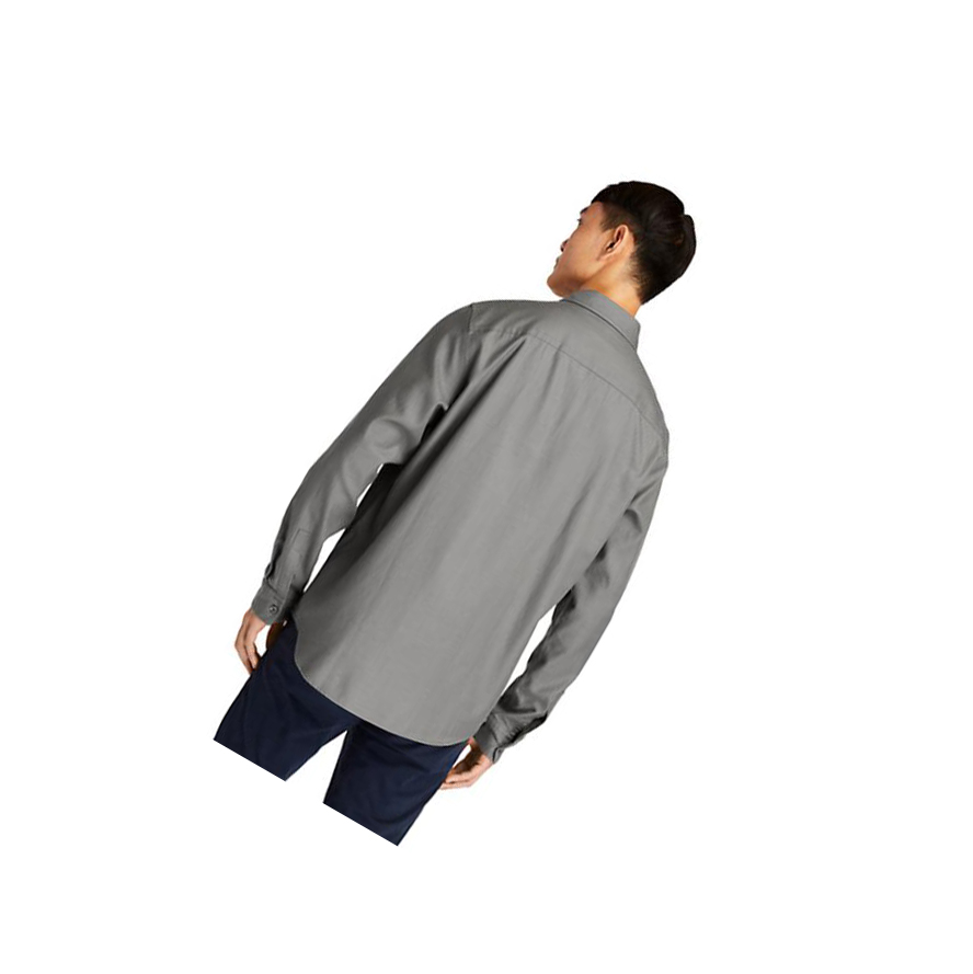 Men's Timberland Long-sleeved Shirts Grey | MKC-496712