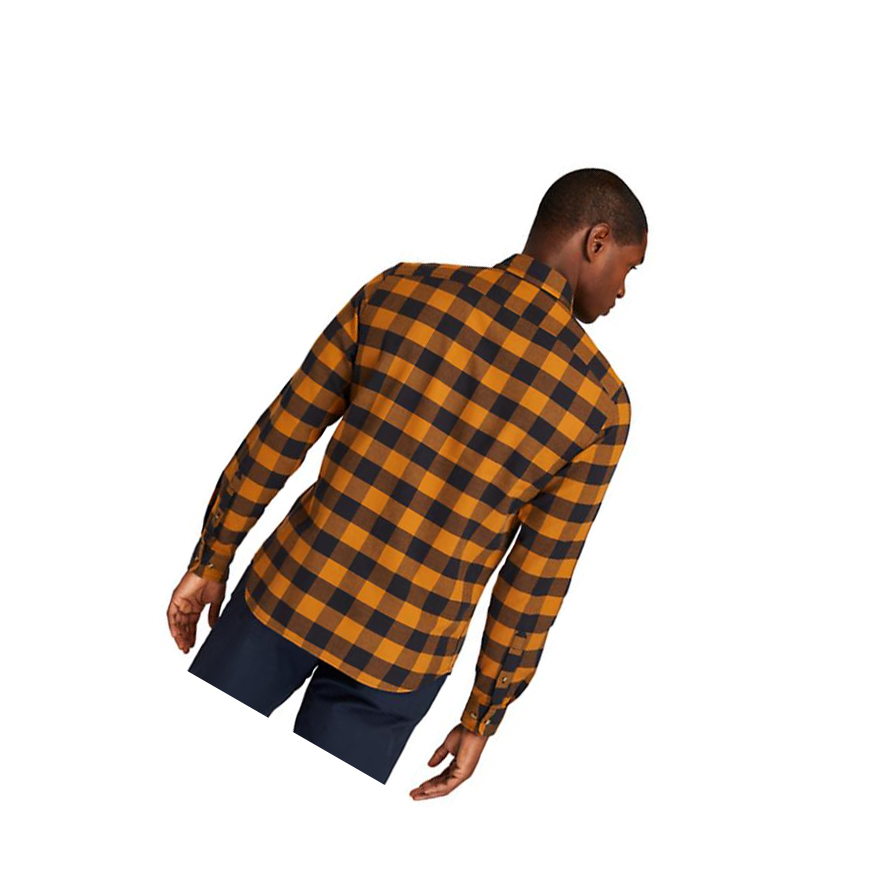 Men's Timberland Mascoma River Checked Shirts Brown | FQV-542610