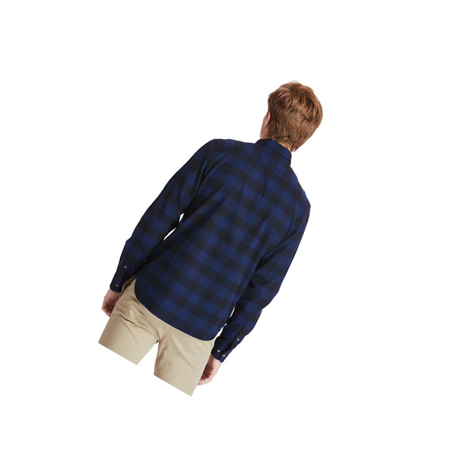 Men's Timberland Mascoma River Checked Shirts Navy | NJK-172043