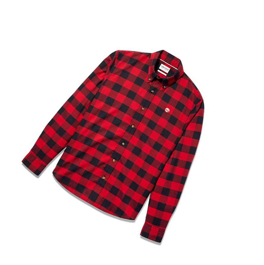 Men's Timberland Mascoma River Checked Shirts Red | ORG-309571