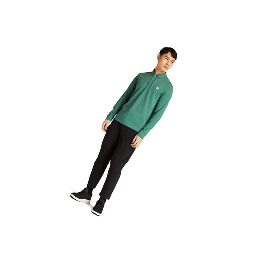 Men's Timberland Millers River LS Polo Green | XNH-045362