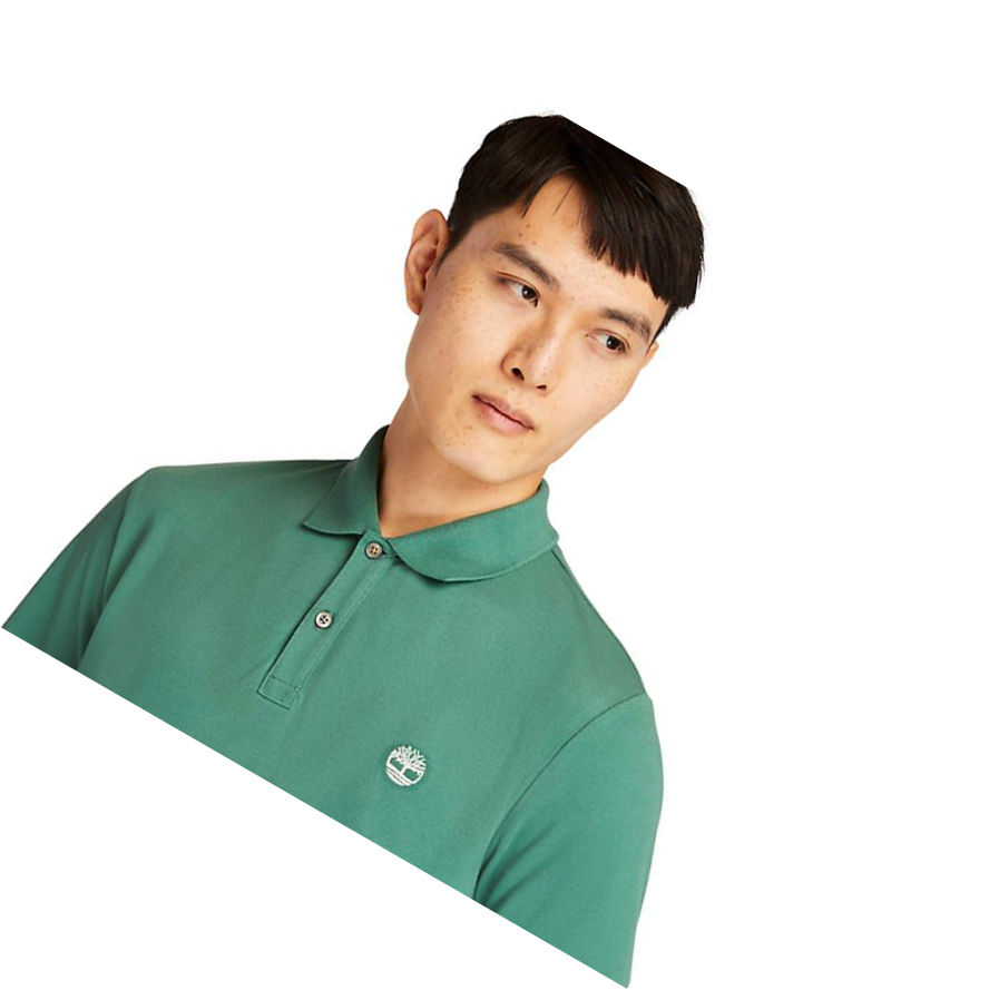 Men's Timberland Millers River LS Polo Green | XNH-045362