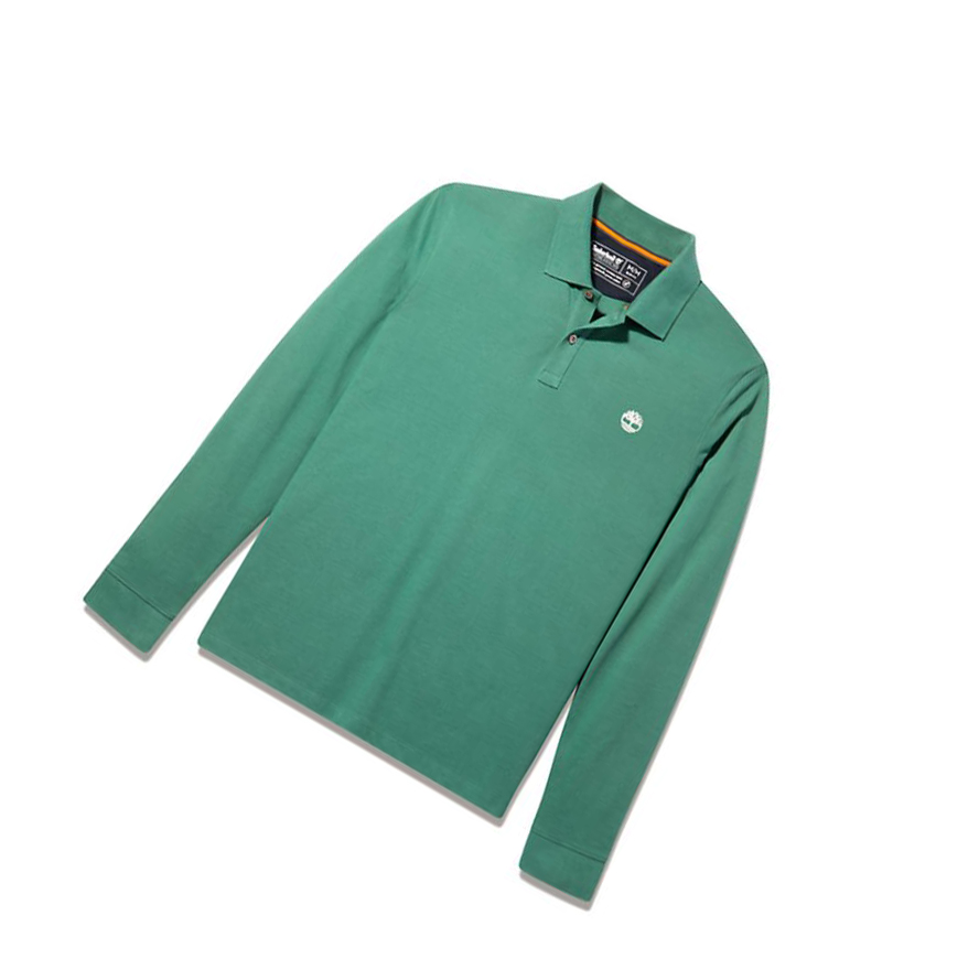 Men's Timberland Millers River LS Polo Green | XNH-045362