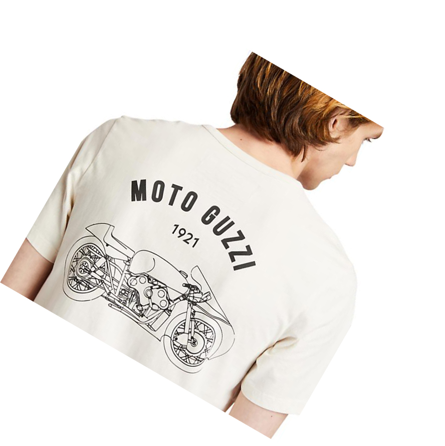 Men's Timberland Moto Guzzi x Timberland® T Shirts White | DWH-481235