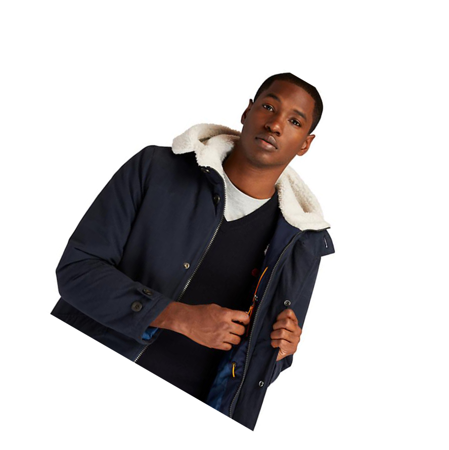 Men's Timberland Mount Kelsey Fishtail Parka Jackets Navy | ATH-021976