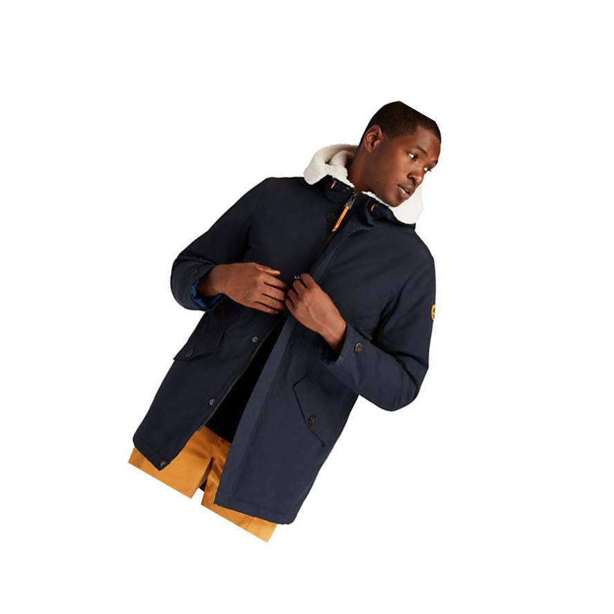 Men's Timberland Mount Kelsey Fishtail Parka Jackets Navy | ATH-021976