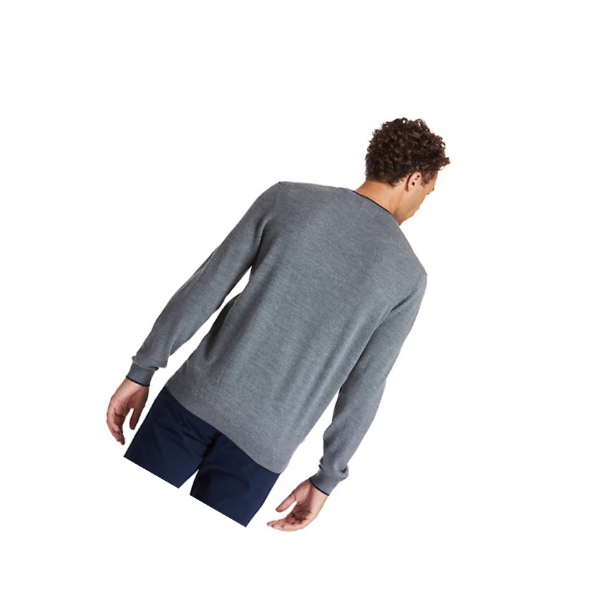 Men's Timberland Nissitissit River Merino Wool Sweater Dark Grey | FMV-548631