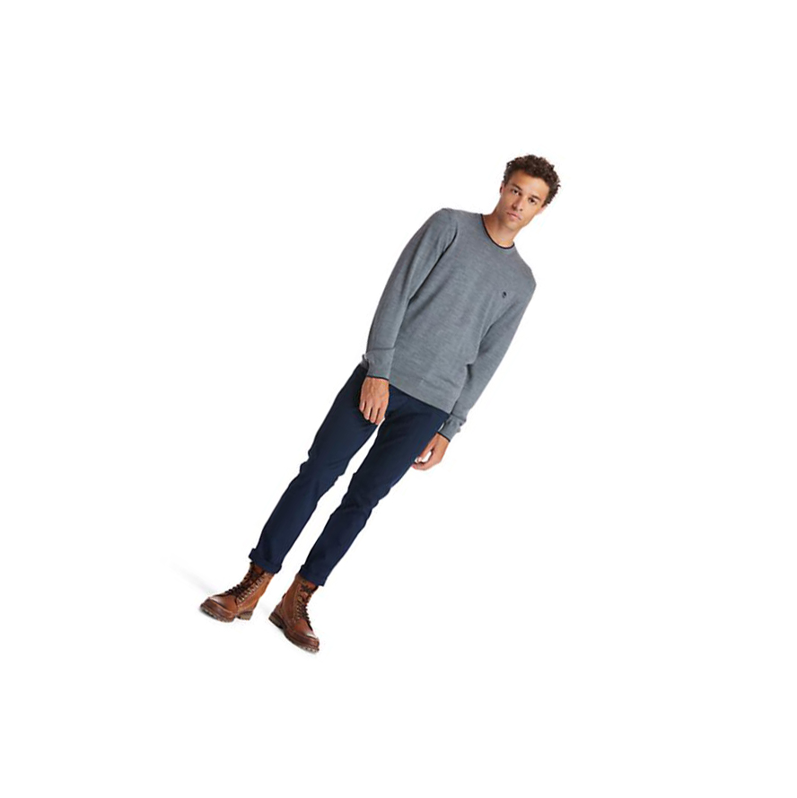 Men's Timberland Nissitissit River Merino Wool Sweater Dark Grey | FMV-548631