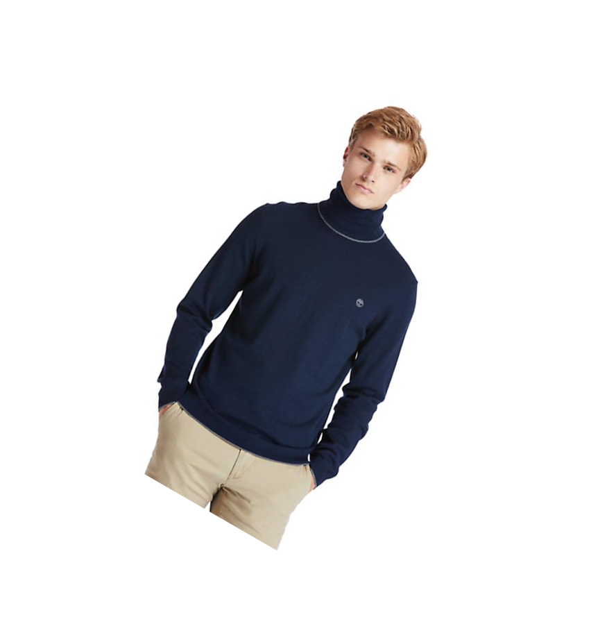 Men\'s Timberland Nissitissit River Merino Sweater Navy | HQW-239614