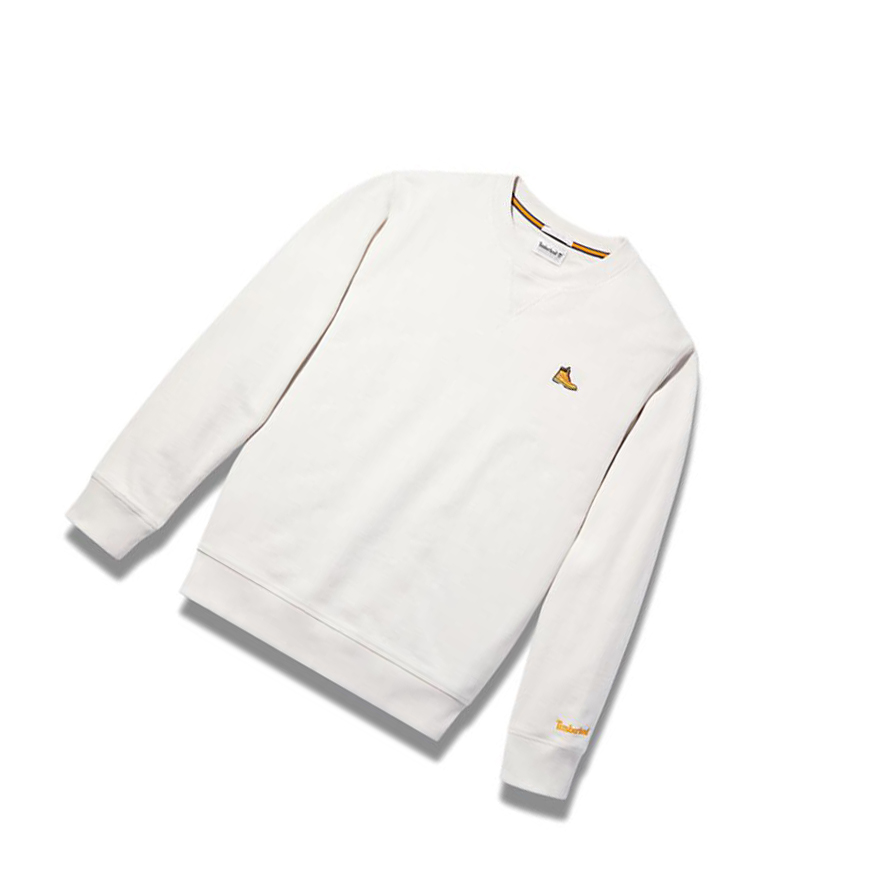 Men's Timberland Organic Cotton Boot Sweatshirt White | JAY-978326