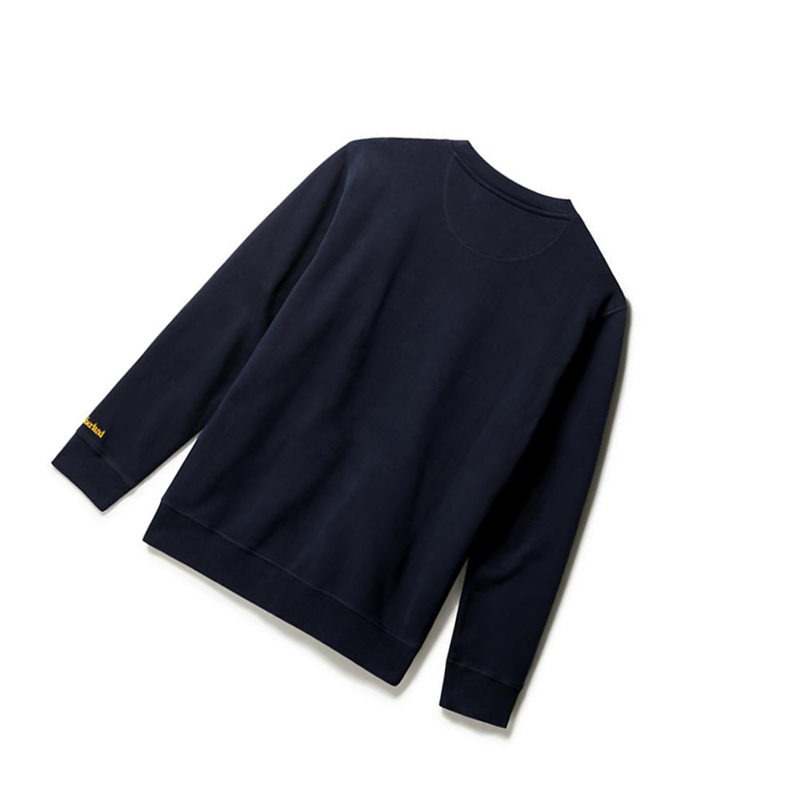 Men's Timberland Organic Cotton Boot Sweatshirt Navy | OZH-420897