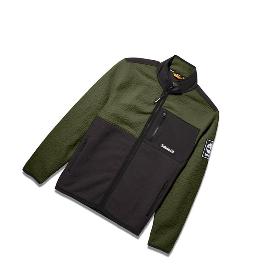 Men's Timberland Outdoor Archive Fleece Field Jackets Dark Green | JCN-309416