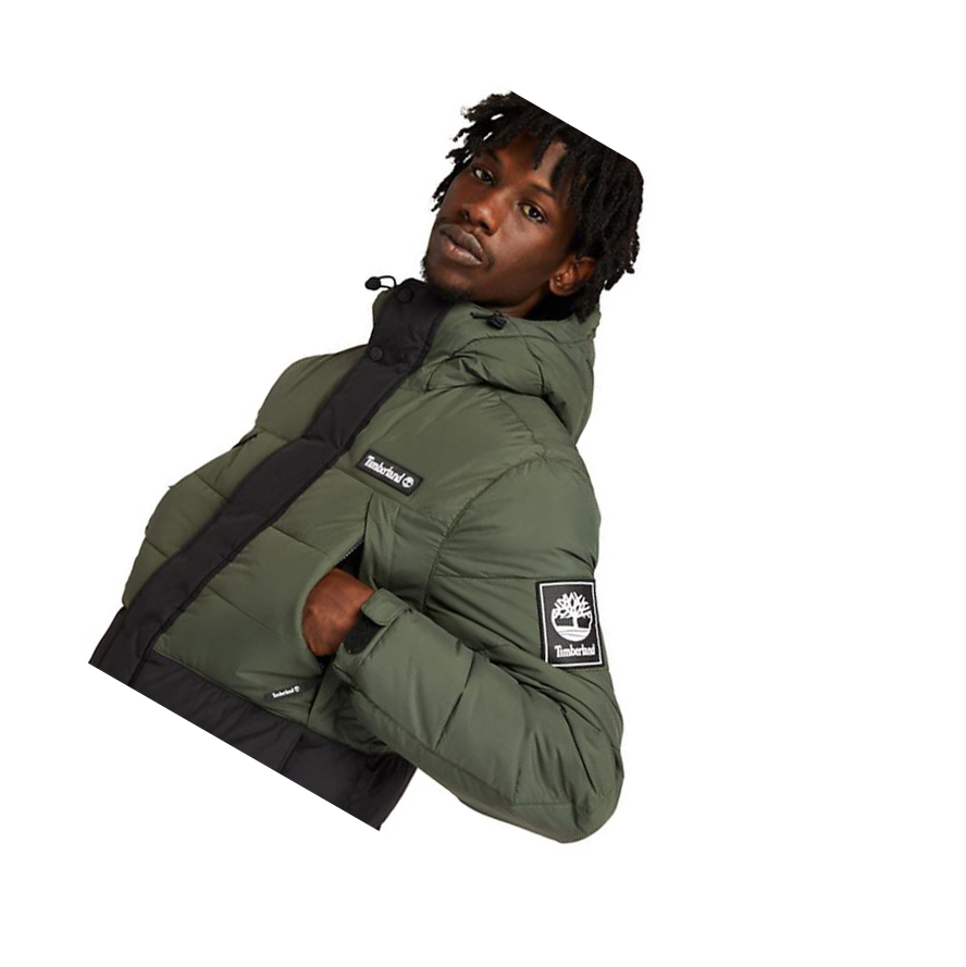 Men's Timberland Outdoor Archive Puffer Quilted-Hybrid Jackets Green | FXP-854132