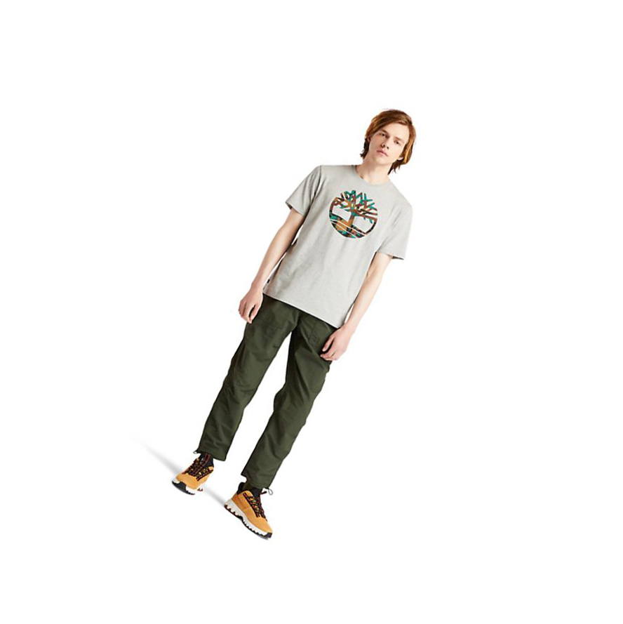 Men's Timberland Outdoor Heritage Camo Tree T Shirts Grey | YTE-460985