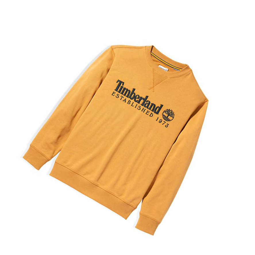 Men's Timberland Outdoor Heritage Crewneck Sweatshirt Dark Yellow | EXJ-507631