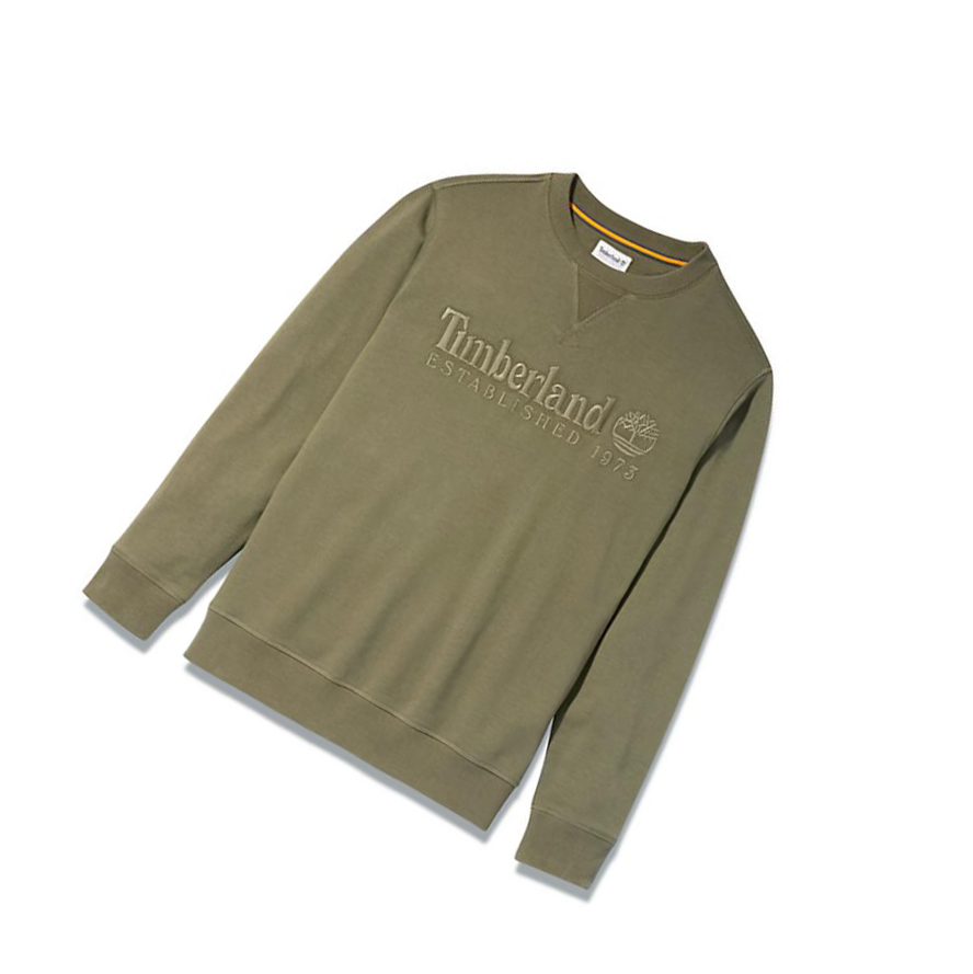 Men's Timberland Outdoor Heritage Crewneck Sweatshirt Dark Green | OMW-509842