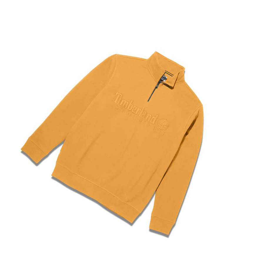 Men's Timberland Outdoor Heritage Zip-Neck Sweatshirt Orange | YNV-254769