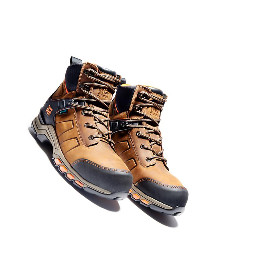 Men's Timberland PRO® Hypercharge Composite Safety Toe Waterproof Work Boots Brown | OKE-019852