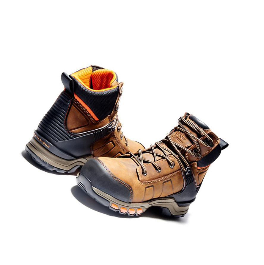 Men's Timberland PRO® Hypercharge Composite Safety Toe Waterproof Work Boots Brown | OKE-019852