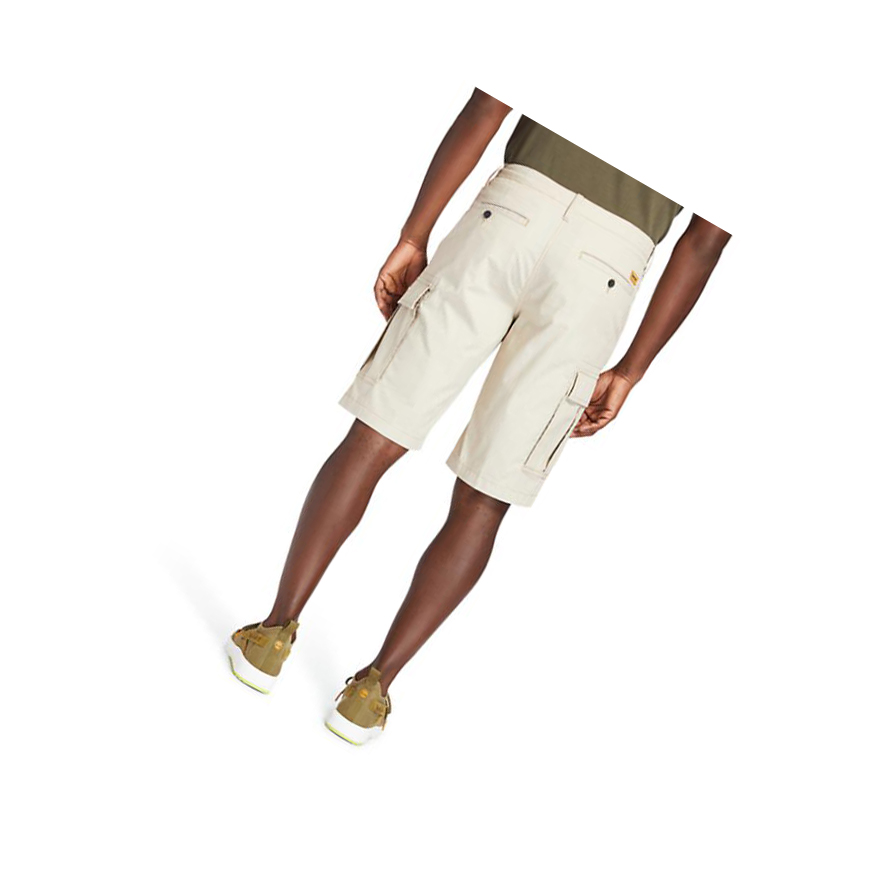 Men's Timberland Poplin Cargo Shorts Pants Beige | DYB-524867