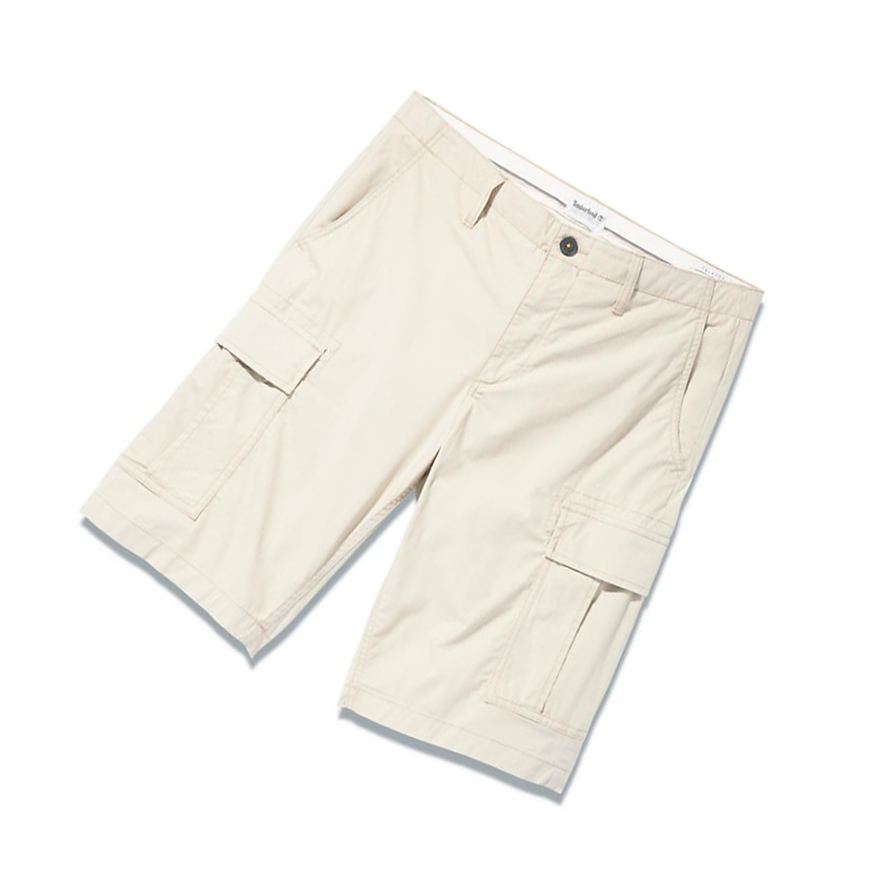 Men's Timberland Poplin Cargo Shorts Pants Beige | DYB-524867