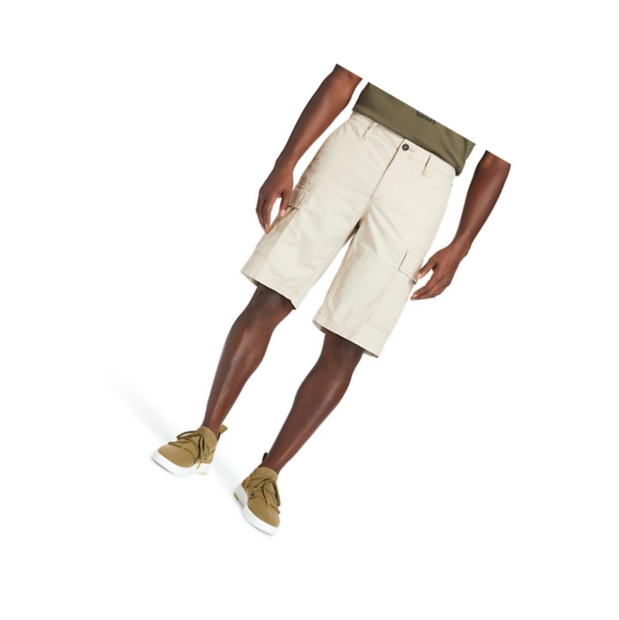 Men\'s Timberland Poplin Cargo Shorts Pants Beige | DYB-524867