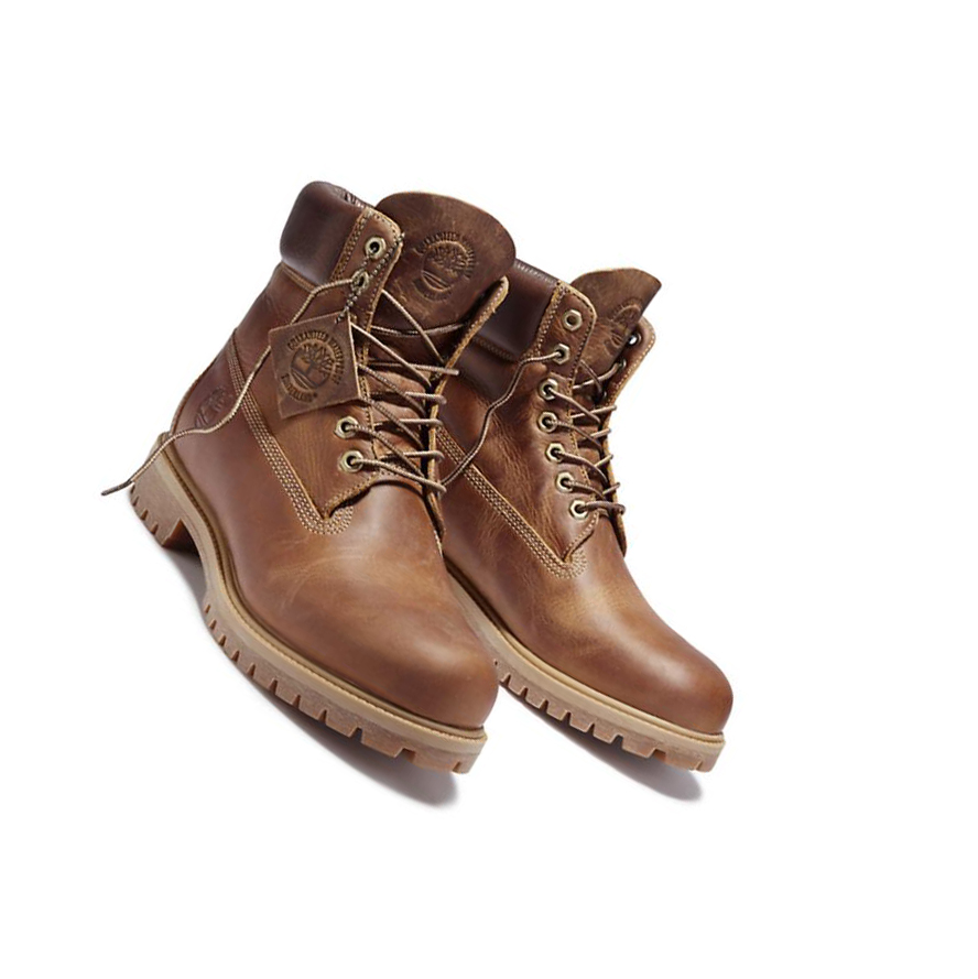 Men's Timberland Premium Heritage Original 6-inch Boots Brown | XYK-083564