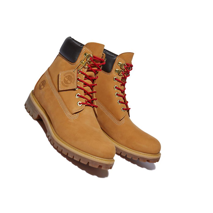 Men's Timberland Premium Luxe Leather Original 6-inch Boots Yellow | IFW-891746