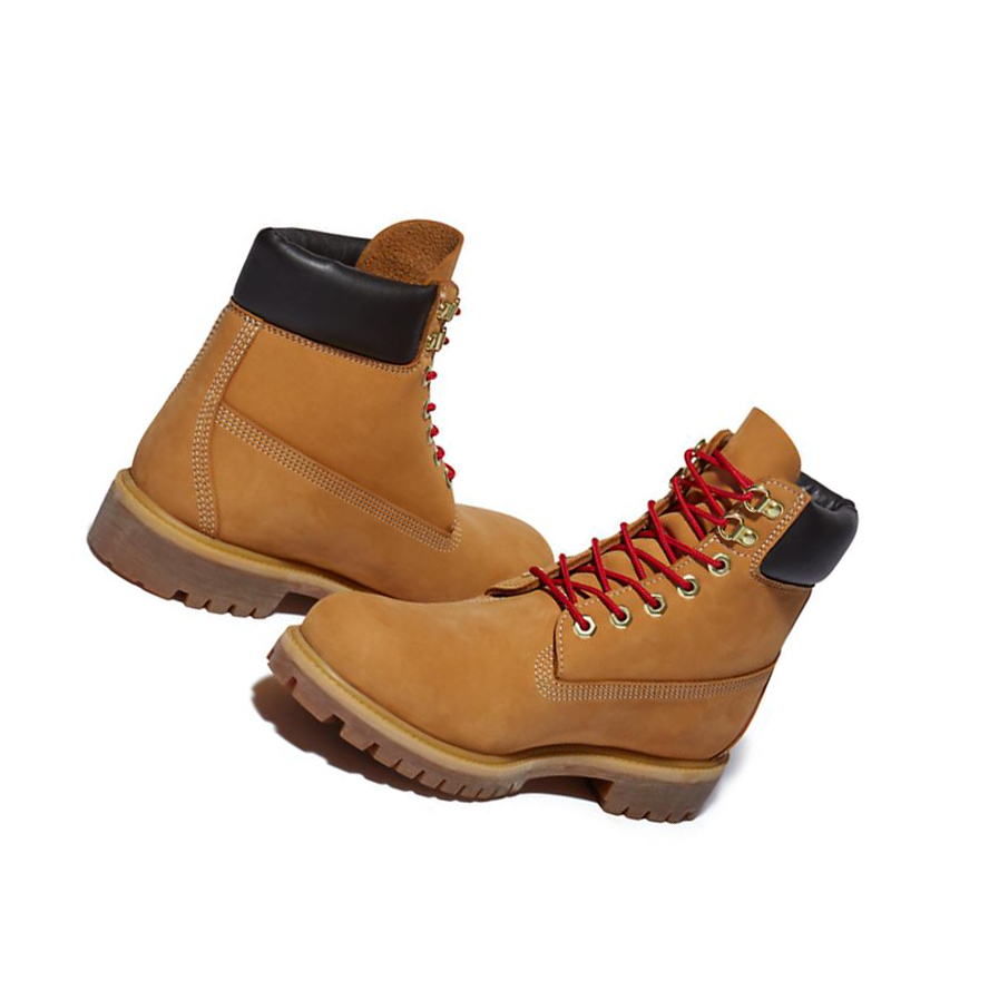 Men's Timberland Premium Luxe Leather Original 6-inch Boots Yellow | IFW-891746